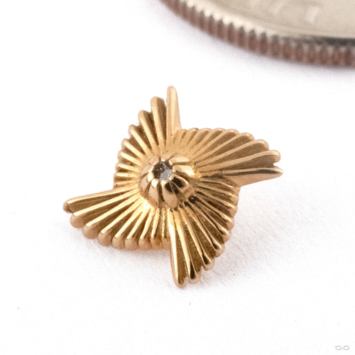 Pinwheel Threaded End in 15k Yellow Gold with Diamond from Kiwii Jewelry