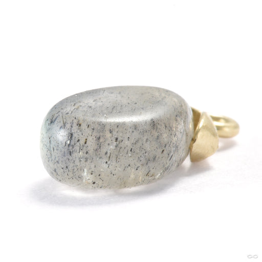 Pointed Teardrop Charm in Gold from Origins Handmade with labradorite
