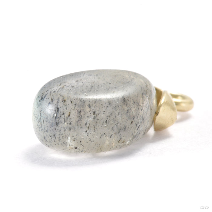 Pointed Teardrop Charm in Gold from Origins Handmade with labradorite