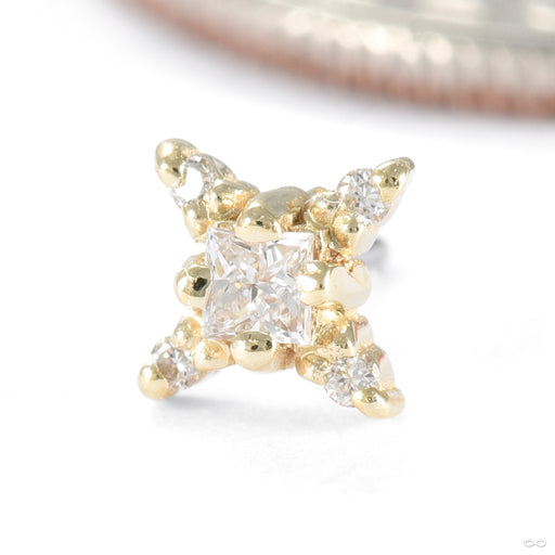 Polaris Press-fit End in Gold from Seasons Handmade in yellow gold with diamond