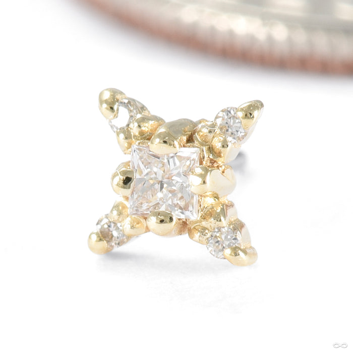 Polaris Press-fit End in Gold from Seasons Handmade in yellow gold with diamond