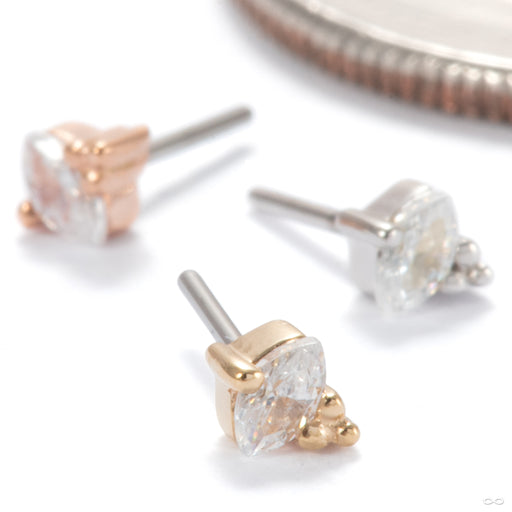 Poppy Press-fit End in Gold from Ember Body Jewelry in assorted materials