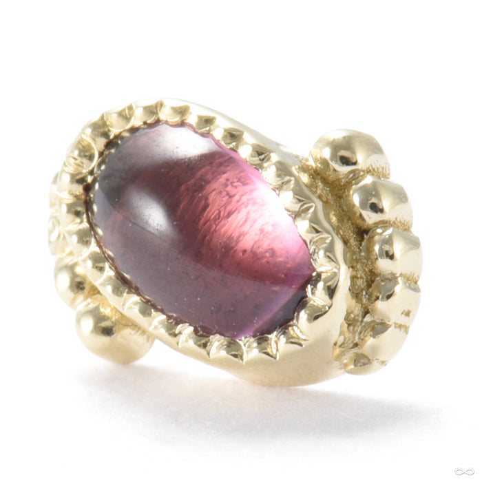 Portal Press-fit End in Gold from Seasons Handmade with rhodolite garnet