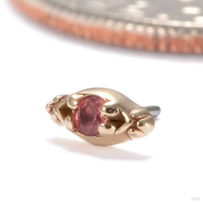 Princesa Press-fit End in 14k Yellow Gold in Red Sapphire from Sacred Symbols