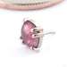 Prong-set Cabochon Press-fit End in Gold from Mettle and Silver in 14k White Gold with Winza Ruby Sapphire