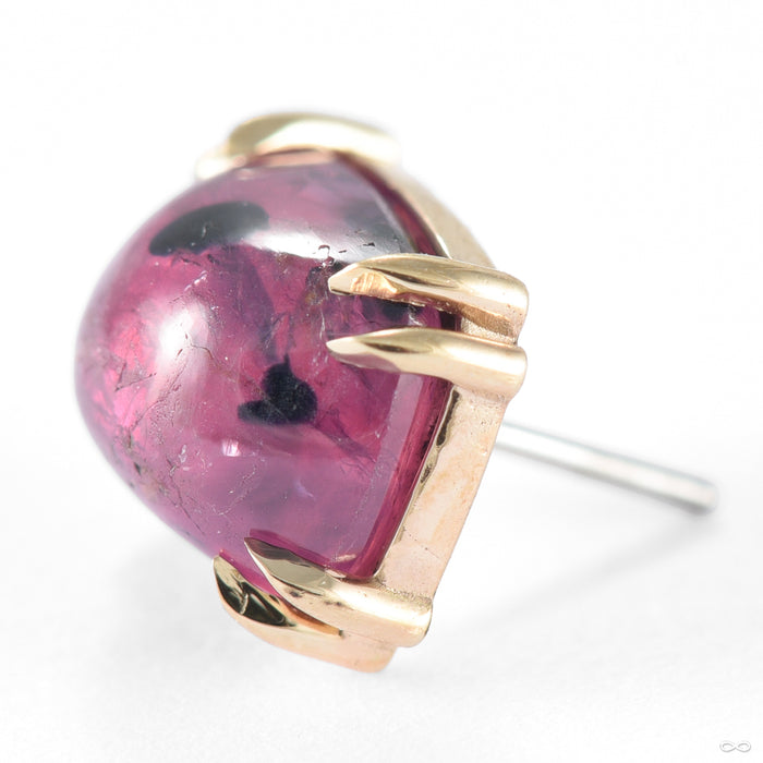 Prong-set Cabochon Press-fit End in Gold from Mettle and Silver