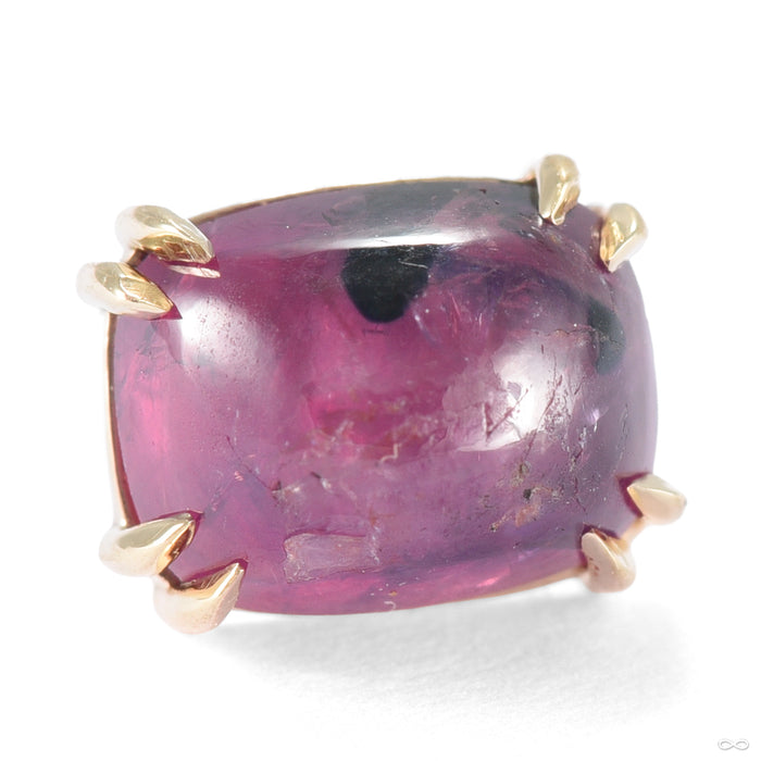 Prong-set Cabochon Press-fit End in Gold from Mettle and Silver