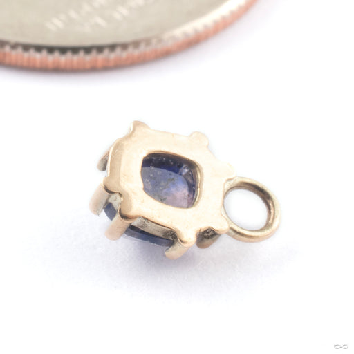 Prong-set Gem Charm in Gold from Mettle and Silver back view