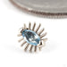 Queen Press-fit End in 14k White Gold with Blue Zircon from Tawapa