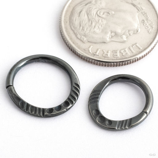 Ripley Seam Ring in Black Niobium from Black Forest Jewelry in assorted sizes