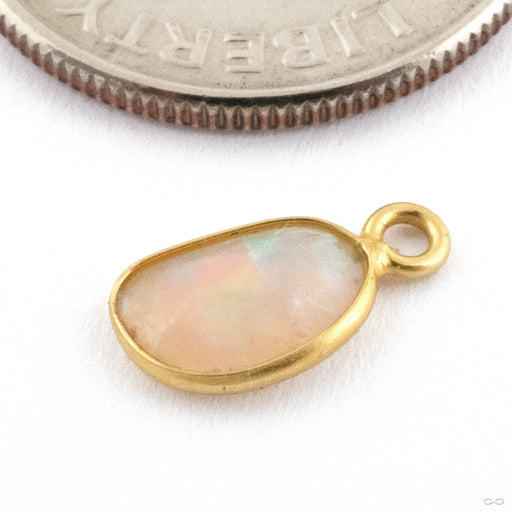 Rose-cut Ethiopian Opal Charm in 18k Yellow Gold in Assymetrical Oval Style from Oracle