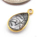 Rose-cut Tourmalated Quartz Charm in 18k Yellow Gold in Teardrop Style  from Oracle