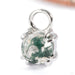 Rose-cut Gemstone Charm in 14k White Gold with Moss Agate from Modern Mood