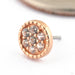 Roulette Press-fit End in Gold from Ember Body Jewelry in 14k Rose Gold with CZ