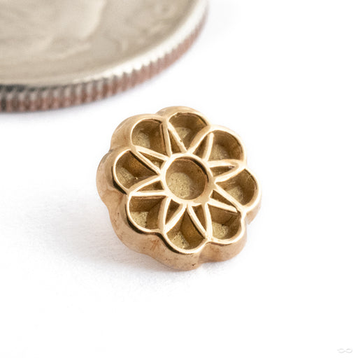 Rounded Mandala Threaded End in 15k Yellow Gold from Kiwii Jewelry