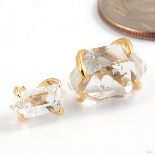Sacred Love Press-fit End in 14k Yellow Gold with Clear Herkimer Diamond from Quetzalli size detail
