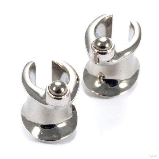 Saddle Spreader Weights with Gemstones in White Brass with Pyrite from Oracle