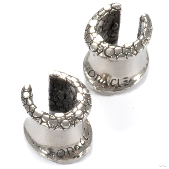 Saddle Spreader Weights with Scaled Texture in White Brass from Oracle