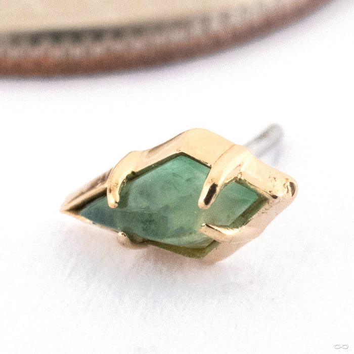 Seer Press-fit End in Gold from Maya Jewelry in 14k Yellow Gold with Emerald