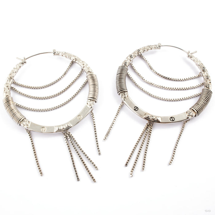 Shibari Earrings from Maya Jewelry in Whit Brass