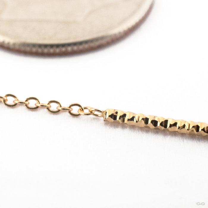 Shimmer Dangle Charm in Gold from Quetzalli 16g 14k Yellow Gold Detail