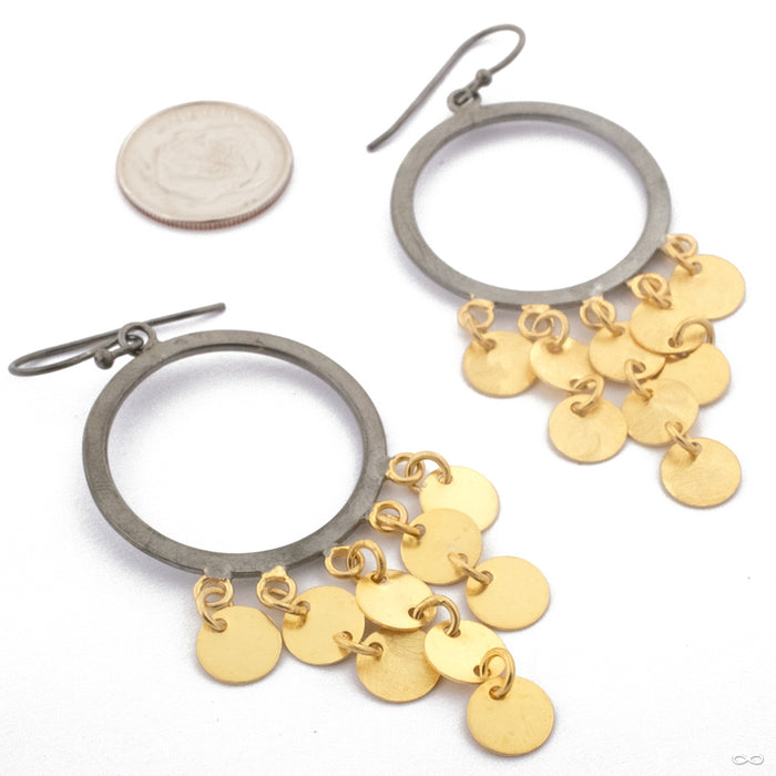 Shimmy Earrings in Silver with Black Rhodium and Yellow Gold Plating from Diablo Organics