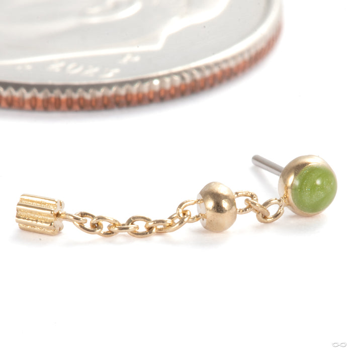 Short & Sweet Press-fit End in 14k Yellow with Sage Enamel Gold from Pupil Hall