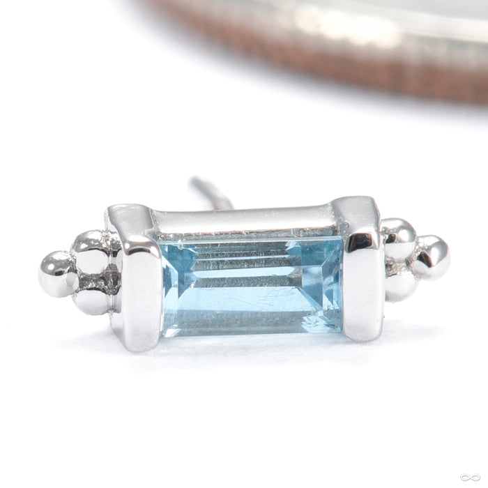 Siva Press-fit End in Gold from BVLA in white gold with swiss blue topaz
