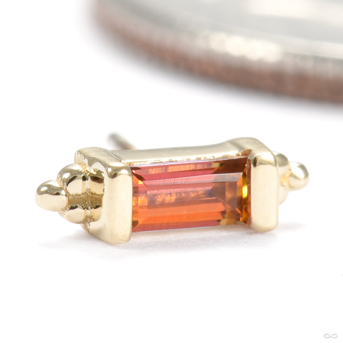 Siva Press-fit End in Gold from BVLA in yellow gold with anastasia topaz