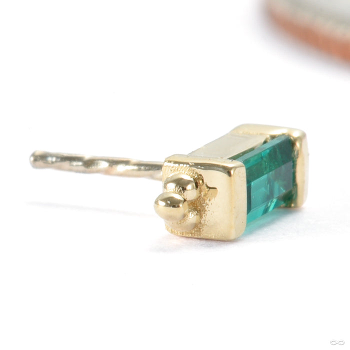 Siva Press-fit End in Gold from BVLA with Chatham emerald