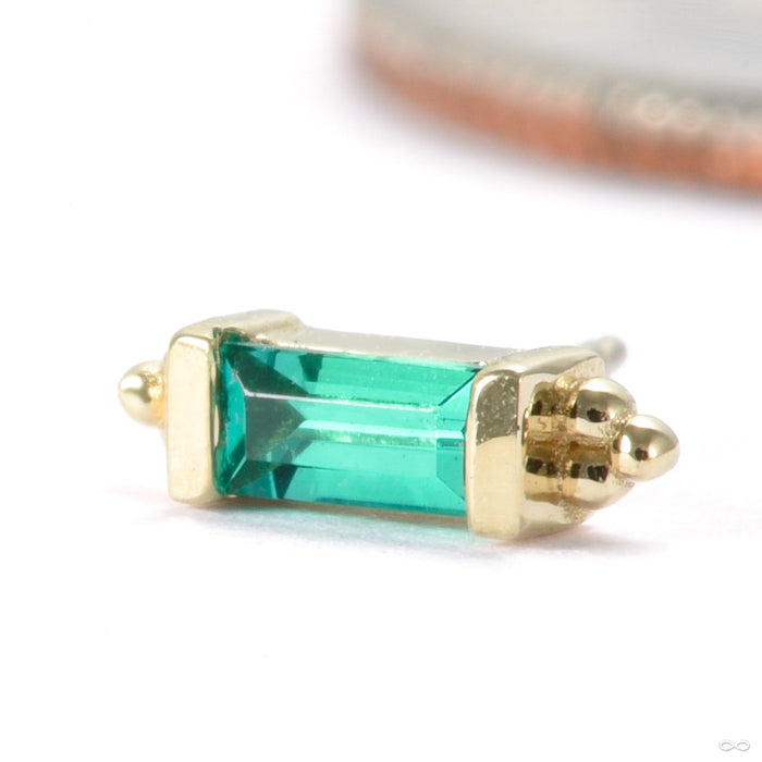 Siva Press-fit End in Gold from BVLA with Chatham emerald