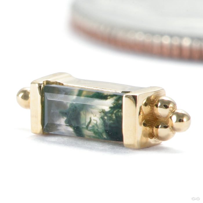 Siva Threaded End in Gold from BVLA with moss agate