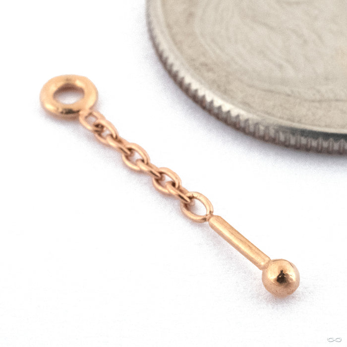 Slim Bitty Charm in Gold from Pupil Hall in 14k Rose Gold