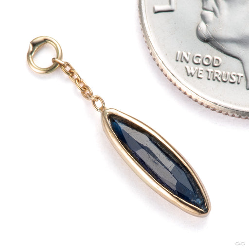 Sliver Charm in 18k Yellow Gold with Kyanite from Diablo Organics