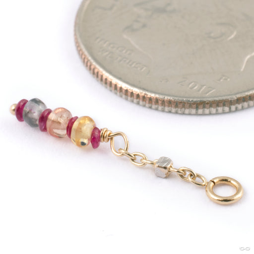 Sloppy Baby Charm in Gold from Pupil Hall in 14k yellow gold with sapphire & garnet