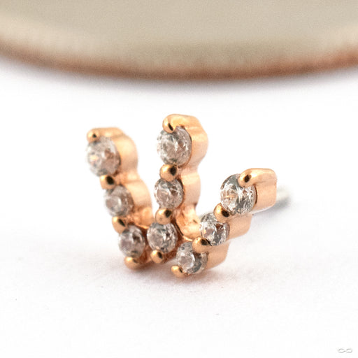 Snippet Press-fit End in Gold from Ember Body Jewelry in 14k Rose Gold with CZ