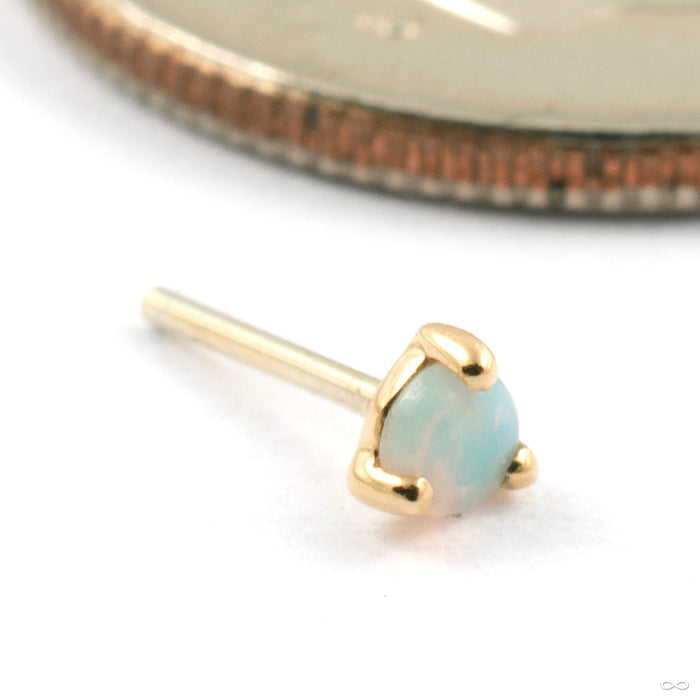 Solitaire Press-fit End in Gold from Modern Mood in yellow gold with white opal\