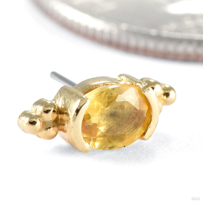 Sonnet Press-fit End in Gold from Quetzalli in yellow gold with yellow sapphire