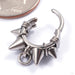 O-Ring Collar Spiked Clicker in Titanium from Zadamer Jewelry open view in titanium