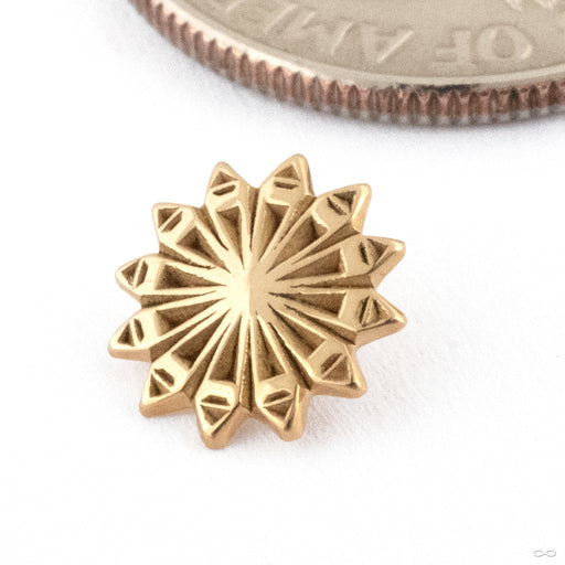 Spiked Mandala Threaded End in 15k Yellow Gold from Kiwii Jewelry