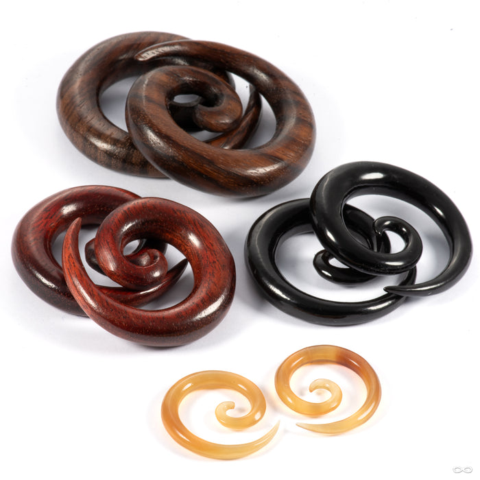 Spirals from Tawapa in assorted materials