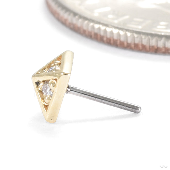 Square Pyramid Ultimate Press-fit End in Gold from Seasons Handmade side detail
