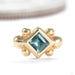 Square Up Press-fit End in Gold from Ember Body Jewelry with blue tourmaline