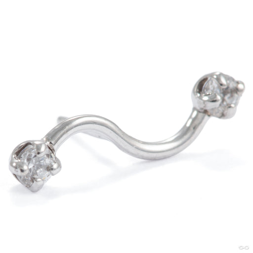Squiggle 2 Press-fit End in 14k White Gold with Diamond from Kiwi Diamond