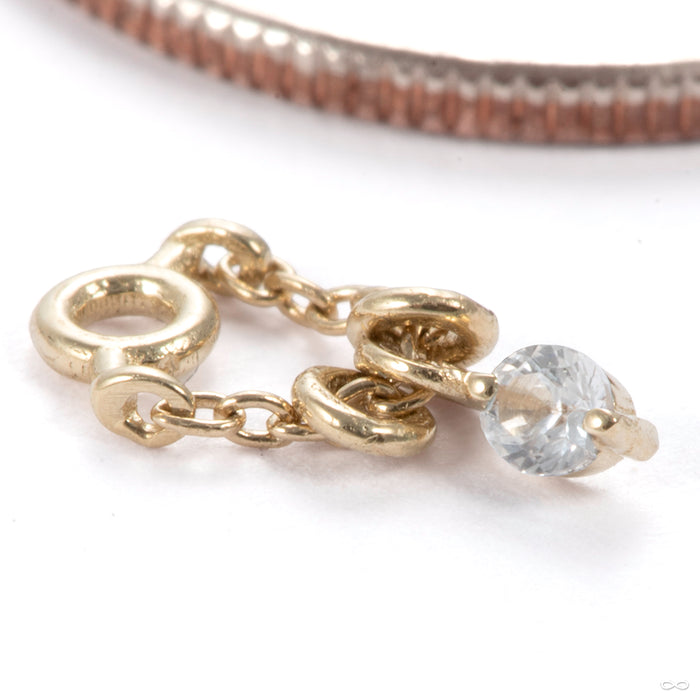 Stacked 1000 Percent Charm in 14k Yellow Gold with White Sapphire from Pupil Hall