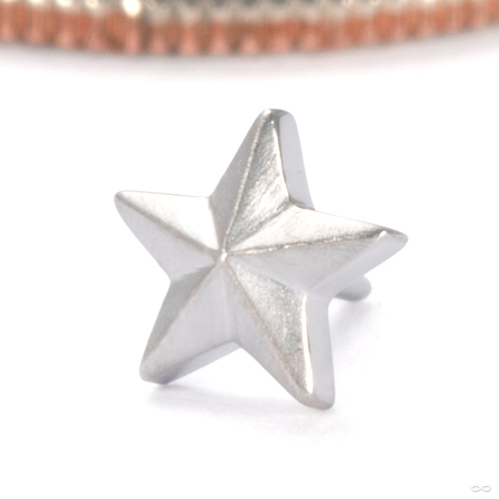 Star Press-fit End in 14k White Gold from Tether Jewelry
