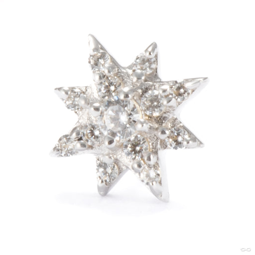 Starlet Press-fit End in 14k White Gold with Clear CZ from Ember Body Jewelry