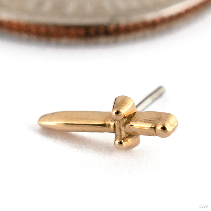 Stiletto Press-fit End in Gold from Maya Jewelry in 14k Yellow Gold