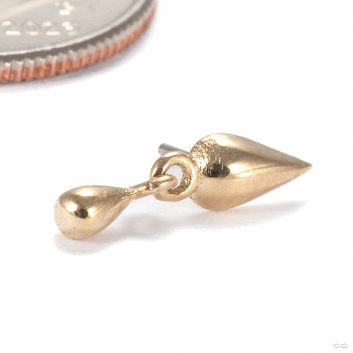 Storm Charm Press-fit End in Gold from Tawapa in yellow gold