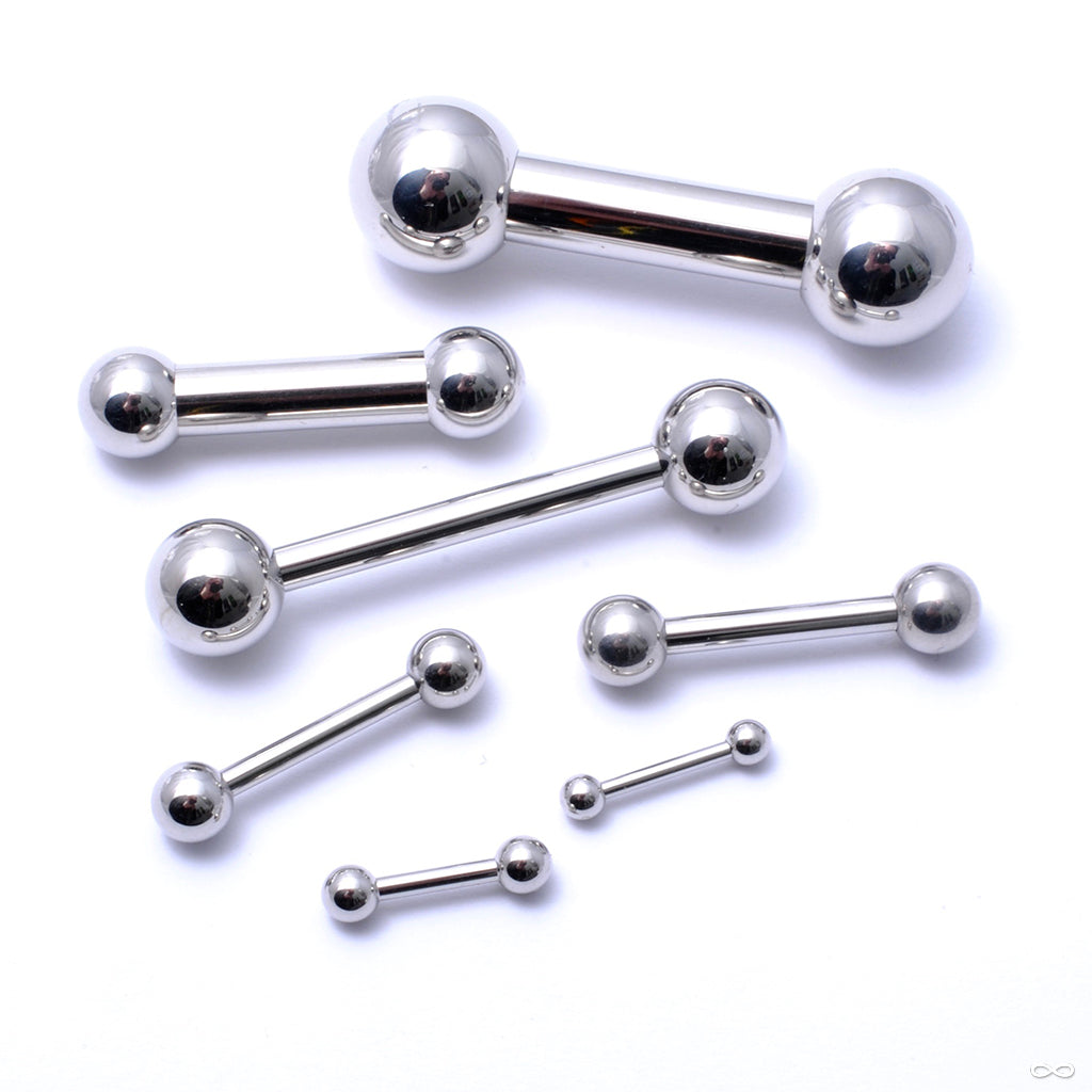 Industrial Strength - Straight Threaded Barbell Shaft in Titanium from 6g  to 00g from Indust - Infinite Body Piercing, Inc.